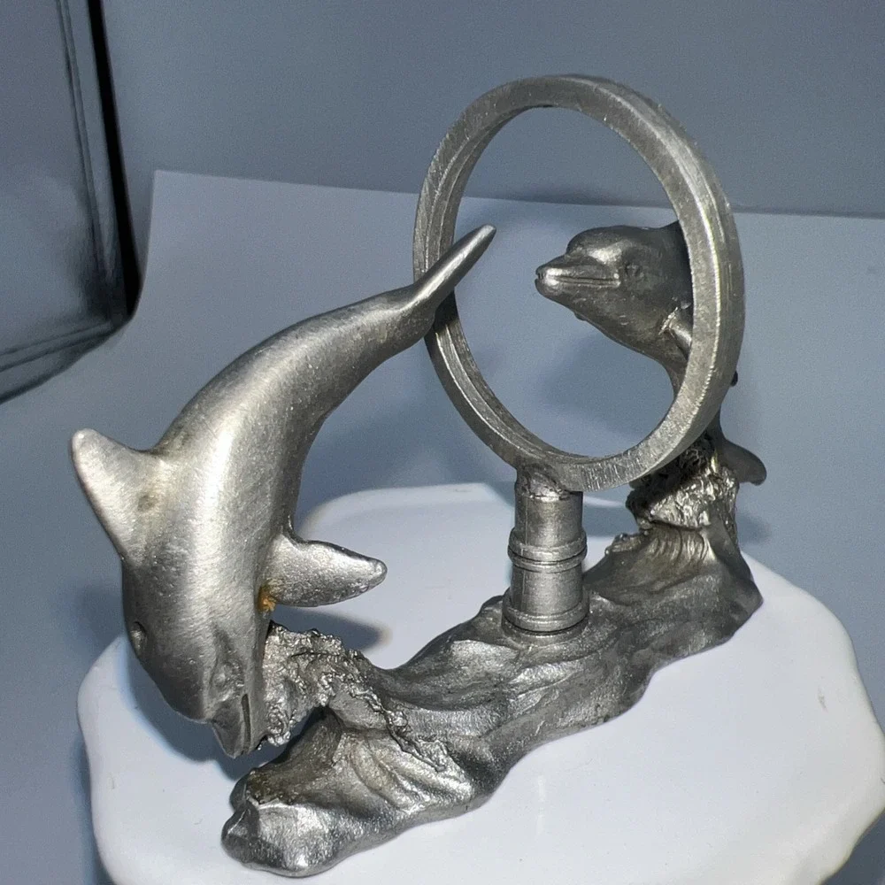 Spoontiques Pewter Dolphins  # 2058‎ Jumping Through Hoop Porpoises